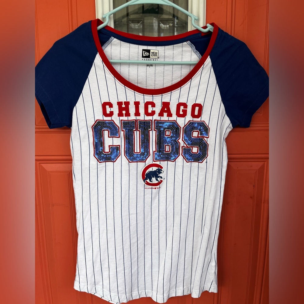 Chicago Cubs Womens Tee - Sequined, SizeS